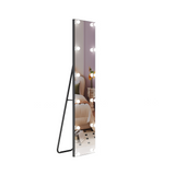 Garvee Full Body Floor Mirror 63"x20" Light Bulb Mirror with Aluminum Frame Black, 3 Color LED Lights, Standing Lighted Mirror