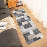 Garvee Washable Area Rugs 2x6 Modern Geometric Runner Rugs with Non-Slip Backing, Stain-Resistant Low Pile Throw Rug, Contemporary Accent Carpet for Hallway, Entryway, Gray Camel - Grey Camel
