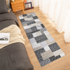 Garvee Washable Area Rugs 2x6 Modern Geometric Runner Rugs with Non-Slip Backing, Stain-Resistant Low Pile Throw Rug, Contemporary Accent Carpet for Hallway, Entryway, Gray Camel