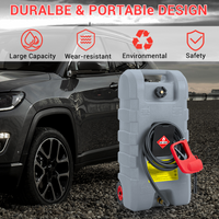 Garvee 15 Gallon Portable Fuel Caddy, 10-ft hose, siphon pump, 7.5 L/min manual nozzle, diesel/gasoline tank - Gray