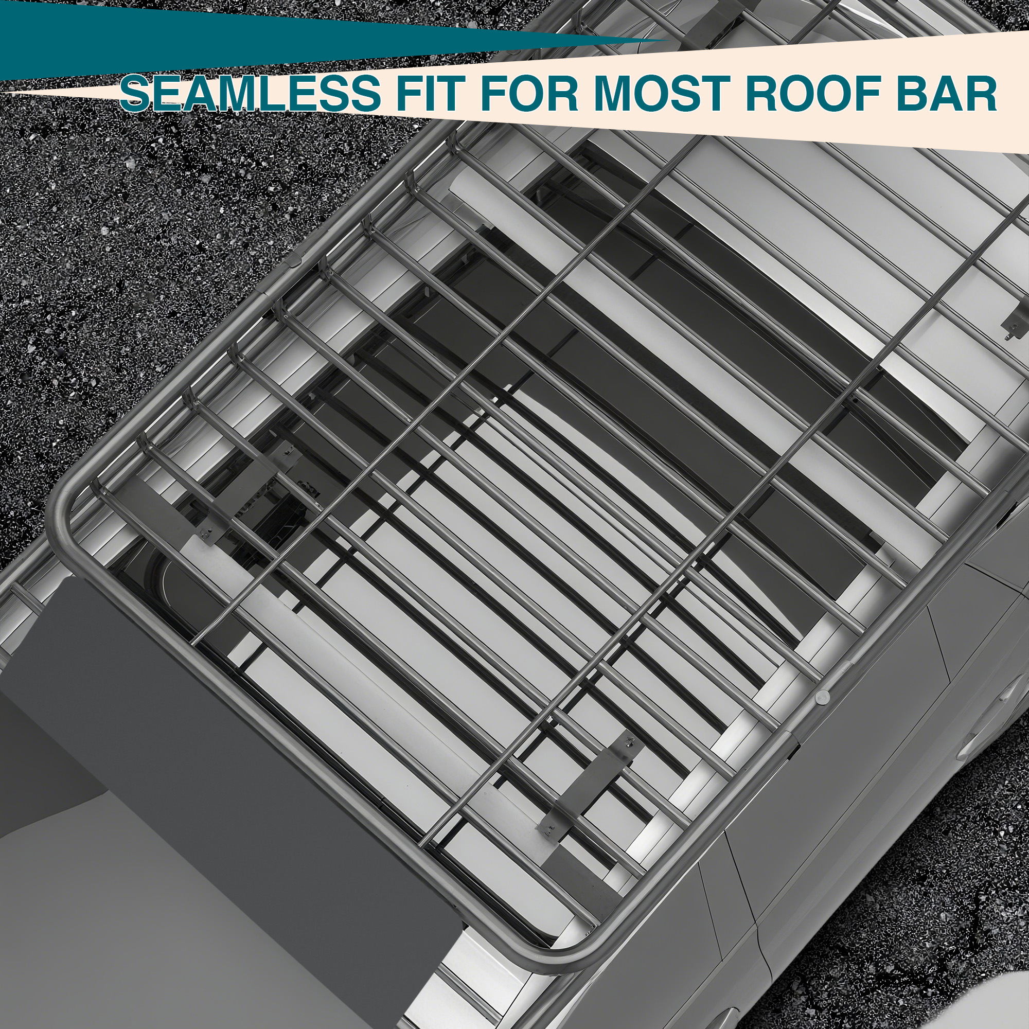 Garvee rooftop cargo carrier basket fitted to roof bars