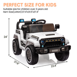 Garvee 12V Battery Powered Electric Cars for Kids with Remote Control All-Terrain Ride-On Truck Twin Motors 3 Speeds Spring Suspension LED Lights Ages 3-5 - Green